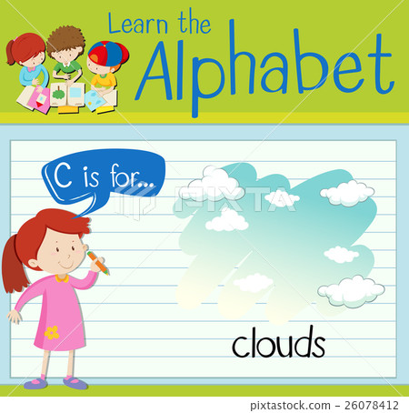 Flashcard letter C is for clouds 26078412