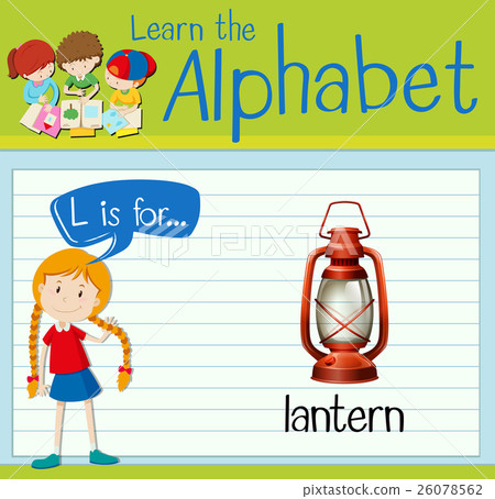 Flashcard alphabet L is for lantern Flashcard alphabet L is for lantern 26078562