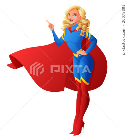 Beautiful sexy superhero woman with finger Beautiful sexy superhero woman with finger 26078893