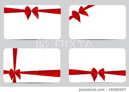 Gift Card Template Collection Set with Silk Red 26080807