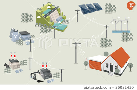 graphic design concept of electricity distribution 26081430