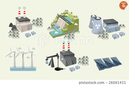 set of different power plant graphics design 26081431