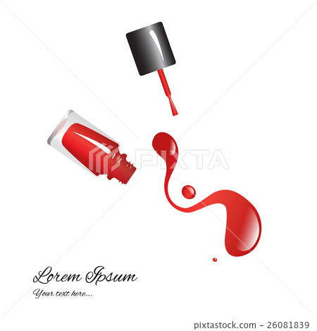 red nail polish in a brilliant vial 26081839