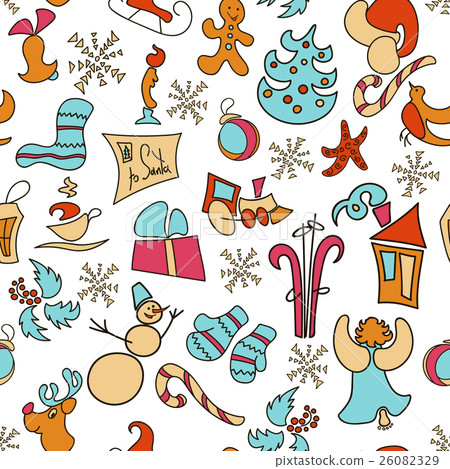 Christmas icons vector. Christmas set poster. 2017 26082329