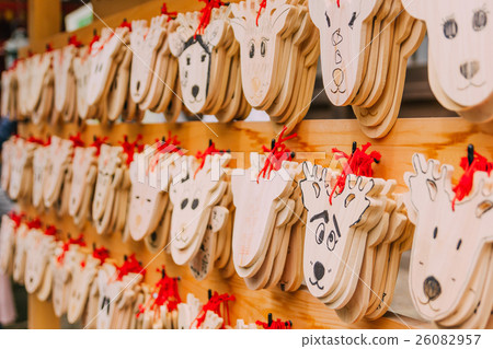 Wooden prayer tablets in Kasuga-taisha shrine Wooden prayer tablets in Kasuga-taisha shrine 26082957