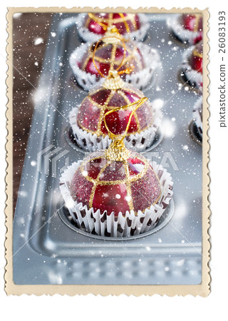 Christmas Balls Toy Baking Sheet Preparation 26083193