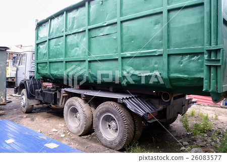 Russian garbage truck kamaz on a dump Russian garbage truck kamaz on a dump 26083577