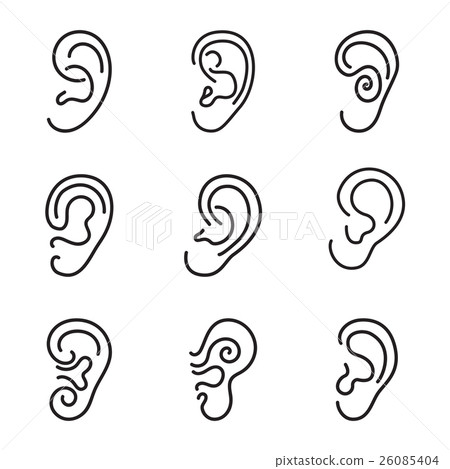 Ear icons set - Stock Illustration [26085404] - PIXTA