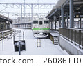 Hakodate station railway in snow 26086110