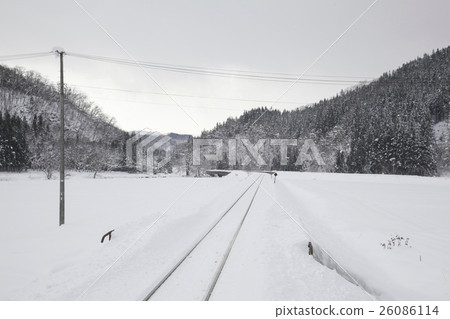 Railway in the snow Railway in the snow 26086114
