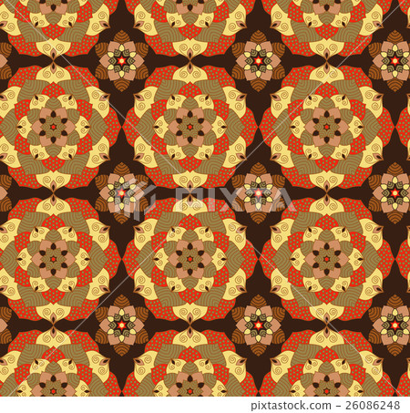 Seamless hand drawn mandala pattern. 26086248