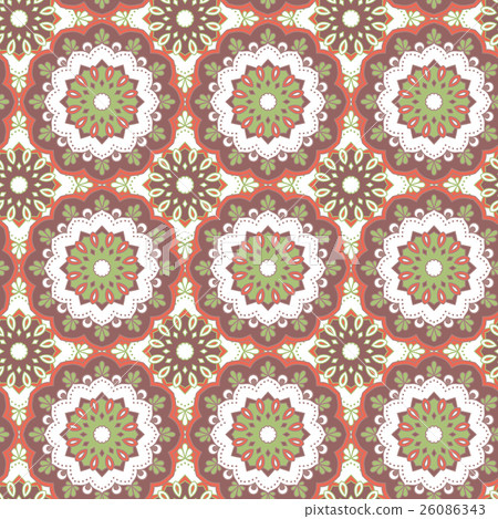 Seamless hand drawn mandala pattern. Seamless hand drawn mandala pattern. 26086343