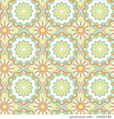 Seamless hand drawn mandala pattern. Seamless hand drawn mandala pattern. 26086346