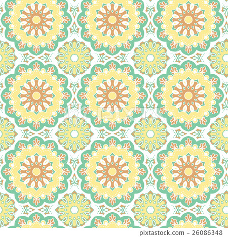 Seamless hand drawn mandala pattern. Seamless hand drawn mandala pattern. 26086348