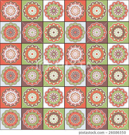Seamless hand drawn mandala pattern Seamless hand drawn mandala pattern 26086350