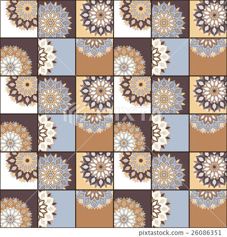 Seamless hand drawn mandala pattern Seamless hand drawn mandala pattern 26086351