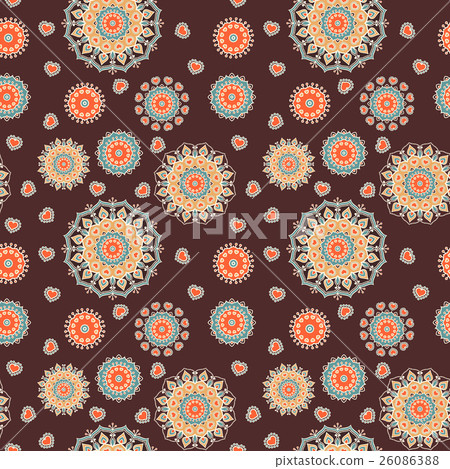 Seamless hand drawn mandala pattern Seamless hand drawn mandala pattern 26086388