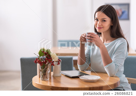 Title: Happy charming beautiful woman relaxing in Title: Happy charming beautiful woman relaxing in 26086821