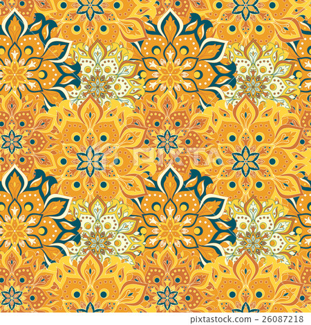 Seamless hand drawn mandala pattern. 26087218