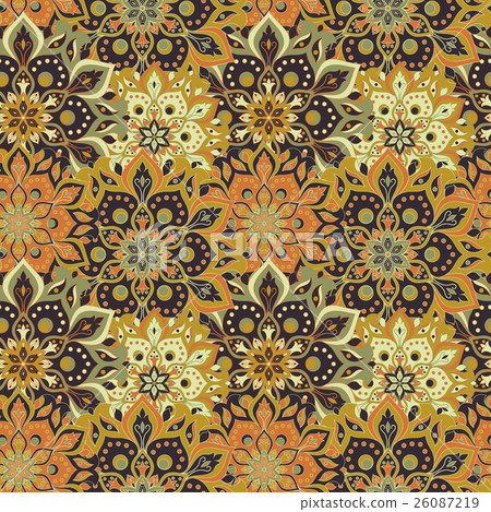 Seamless hand drawn mandala pattern.  26087219