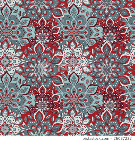 Seamless hand drawn mandala pattern.  26087222
