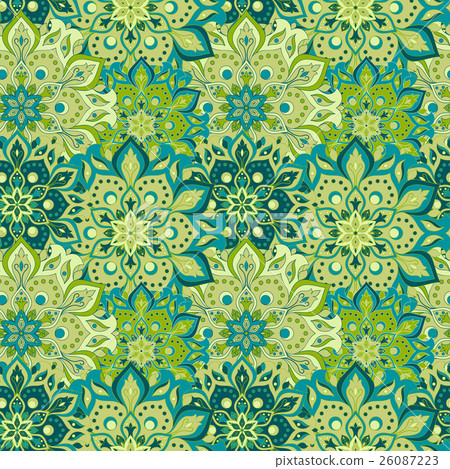 Seamless hand drawn mandala pattern. Seamless hand drawn mandala pattern. 26087223