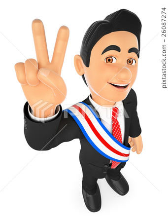 3D Political election winner. President 26087274