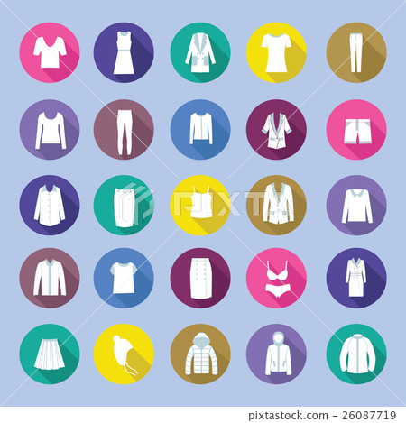 collection of woman clothes in flat style. 26087719