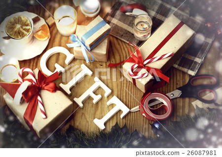 gift christmas wood background candle gift christmas wood background candle 26087981