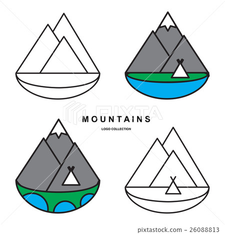 Mountains logo illustration Mountains logo illustration 26088813