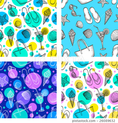 Set of summer seamless patterns Set of summer seamless patterns 26089632