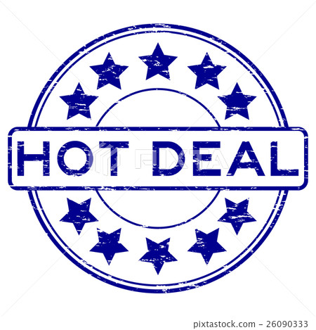 Grunge blue hot deal with star rubber stamp Grunge blue hot deal with star rubber stamp 26090333