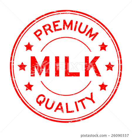 Grunge red premium quality milk rubber stamp 26090337