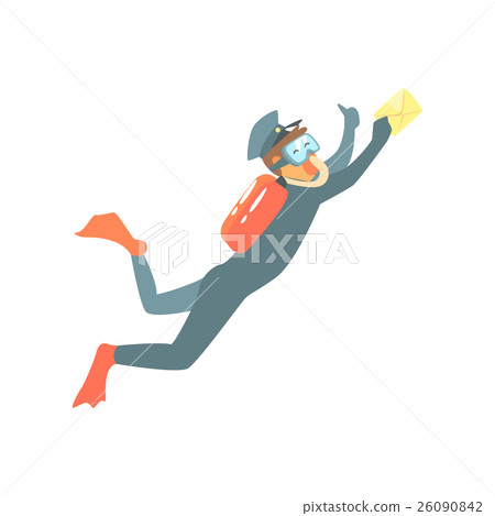 Postman With Diving Equipment And Letter Postman With Diving Equipment And Letter 26090842