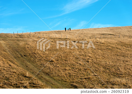 Hikers in the Lessinia Plateau - Veneto Italy Hikers in the Lessinia Plateau - Veneto Italy 26092319