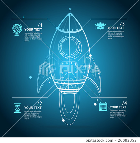 Vector rocket infographic 26092352