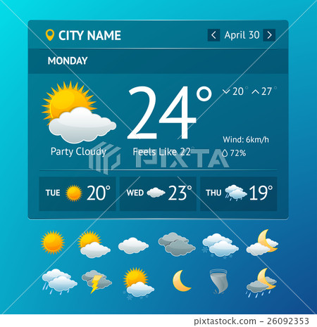 Vectot weather widget for smartphone 26092353