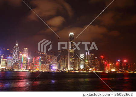 Night view of Hong Kong from the Kowloon Peninsula Night view of Hong Kong from the Kowloon Peninsula 26092608