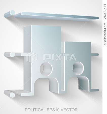 Politics icon: extruded Metallic Election, EPS 10 26092644