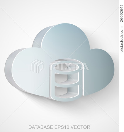 Programming icon: extruded Metallic Database With 26092645