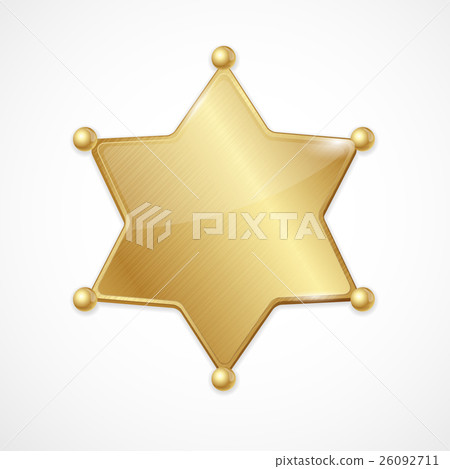 Vector golden sheriff badge star blank - Stock Illustration [26092711 ...