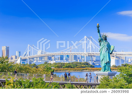 Statue of Liberty in Tokyo Odaiba Beach Park 26093998