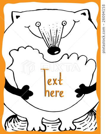 Cute greeting card with funny fox and chicken 26094158