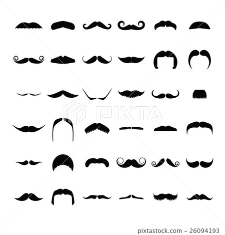 Big set of vector hipster mustache. - Stock Illustration [26094193] - PIXTA