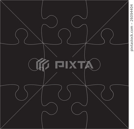 Vector Black Puzzles Piece JigSaw - 9 Pieces. - Stock Illustration ...