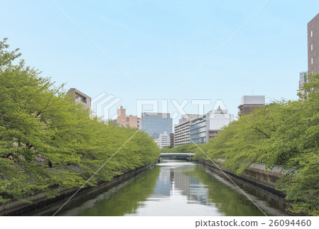 流動在東京的江東區的Oyuko河 流動在東京的江東區的Oyuko河 26094460