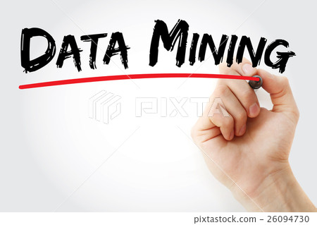 Hand writing Data Mining with marker 26094730