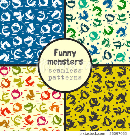 seamless pattern with monsters vector illustration seamless pattern with monsters vector illustration 26097063