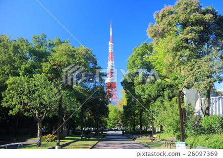 Tokyo Tower seen from Shiba Park 26097369