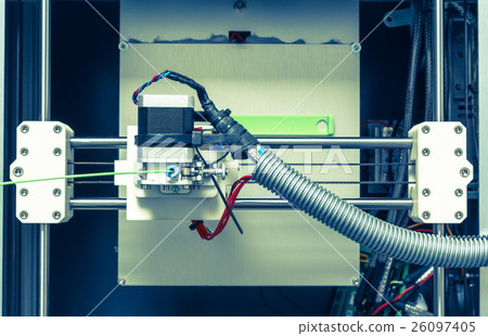 3d printer with bright green filament 3d printer with bright green filament 26097405